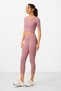 Dusty Rose High Waist Capri-Crop T-Shirt Slim Fit Women's Leggings Set - 95285 - 5