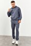 Petrol Hooded Kangaroo Pocket Elastic Leg Men's Standard Fit Tracksuit Set - 85117