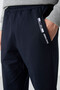 Navy Blue Front Pocket Detailed Standard Mold Classic Leg Men's Capri - 83092 - 3