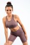 Dusty Rose High Waist Slim Fit Bustier Biker Women's Leggings Set - 95303