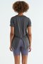 Dark Gray Back Slit Detailed O Neck Short Sleeve Standard Fit Women's T-Shirt - 97267 - 6