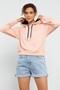 Pink Long Sleeve Comfortable Form Hooded Women's Sweatshirt - 97115 - 5
