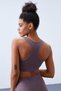 Dusty Rose High Waist Gathering Detail Back Detailed Slim Fit Bustier Women's Leggings Set - 95281 - 8