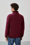 Erguvan Text Embroidered Stand Collar Zippered Standard Fit Men's Sweatshirt Fleece - 87992 - 5