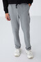 Gray Melange Lace-Up Pocket Standard Fit Classic Leg Men's Tracksuit Bottom - 84682 - 3
