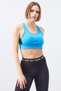 Turquoise Cross Back Detailed Slim Fit Women's Sports Bustier with U Collar Pads - 97121 - 4