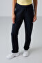 Navy Blue Hidden Zipper Pocket Comfortable Form Classic Leg Women's Tracksuit Bottom - 94148 - 2