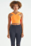 Neon Orange Logo Printed Slim Fit Diving Fabric Women's Bustier - 97259