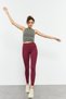 Claret Red High Waist Slim Fit Skinny Leg Women's Leggings - 94011 - 5