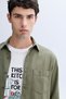 Men's Khaki Regular Fit Long Sleeve Casual Shirt - 3