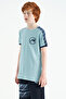 Light Blue Shoulder Print Detailed Standard Fit O Neck Boys T-Shirt - 11121 - 4
