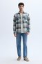 Men's Ecru Plaid Regular Fit Double Pocket Casual Shirt - 4