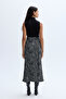 Women's Black Printed Long Skirt - 3