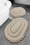 Regnum 100% Cotton Beige Special Lace 2-Piece Set Bath Mat