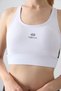 White Cross Back Detailed Slim Fit Women's Sports Bustier with U-Neck Pads - 97121 - 4