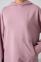 Dusty Rose Balloon Sleeve Letter Embroidered Women's Comfortable Fit Tunic Sweatshirt - 97163 - 3