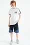 White Shoulder Print Detailed Standard Fit O Neck Boys T-Shirt - 11121 - 8