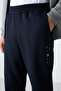 Gray Melange - Navy Blue Stand Collar Color Gradient Men's Tracksuit Set with Fleece Inside - 85186 - 6