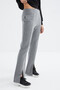 Gray Melange High Waist Front Slit Detailed Side Pocket Comfortable Form Women's Tracksuit Bottom - 94625 - 7
