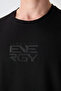 Black Cotton Thick Surface Textured Oversize Fit Printed Men's T-Shirt - 88336 - 3