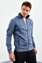 Petrol - Navy Blue Stand Collar Zippered Standard Fit Classic Leg Men's Tracksuit Set - 85162 - 3