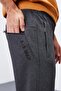 Anthracite Melange Zipper Pocket Slim Fit Classic Leg Men's Sweatpants - 84669 - 8