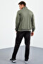 Çağla - Black Stand Collar Zippered Standard Fit Classic Leg Men's Tracksuit Set - 85162 - 7