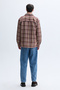 Men's Brown Comfort Fit Plaid Shirt Jacket - 2