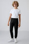 Black Zippered Standard Fit Slim Boys' Tracksuit Bottom - 64042 - 2