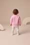 Baby Girl Duck Print Double Set with Bow Belt and Leggings Light Pink - 2