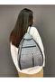 Genuine Leather, Women's Backpack, Gray Color, 25*36*16 cm
