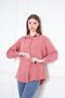 قميص وردي أساسي طويل كبير الحجم للسيدات - 6