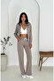 Modal Fabric Striped Wide Leg Zippered Tracksuit Set - 6