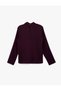 Metal-Accented Asymmetrical Neck Long Sleeve Blouse - 4