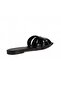 Rosalie black genuine leather women's flat slipper - 3
