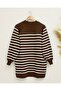Half-Thigh Knit Tunic - Brown - 3
