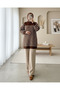 Half-Thigh Knit Tunic - Brown - 2