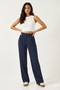 Women's Velcro Waist Palazzo Comfortable Navy Blue Trousers - 3