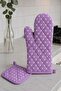 طقم قفازات ومقبض فرن قطني 20x20 - 19x30 سم - 2