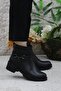 42829 Black Genuine Leather Women's Boots with Fur Inside and Non-Slip Sole - 5