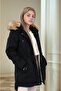 Girl's Winter Thick Inner Fleece Long Parka Model Coat - 2
