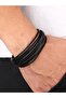 Men's Leather Bracelet Black Straw New Model Style - 7