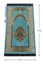 Luxury Ottoman Chenille Prayer Mat with Prayer Beads Gift Set (Petrol)