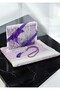 Dowry Prayer Rug Set with Gift Box and Pearl Prayer Beads Suitable for Bride and Groom Bundle Purple