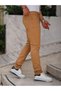 Men's High Waist Wide Leg Brown Stretch Jeans - 6