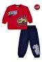 Racing Printed Tracksuit Set for 2-5 Years Old - Red - 4