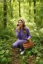 Purple Cotton Ribbed Women's Blouse Pants Two-Piece Set - 3