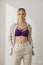 Women's Purple Cross Strap Bra Without Padding