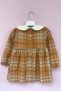 Mustard Plaid Lumberjack Fabric Girl's Baby Winter Dress - 4