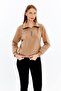 Women's zip-up crewneck sweatshirt